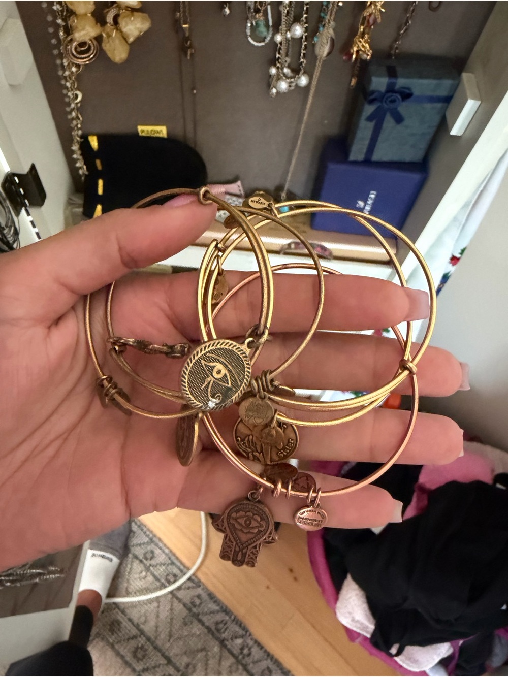 Alex and Ani Gold-Tone Charm Bangle Bracelet Set